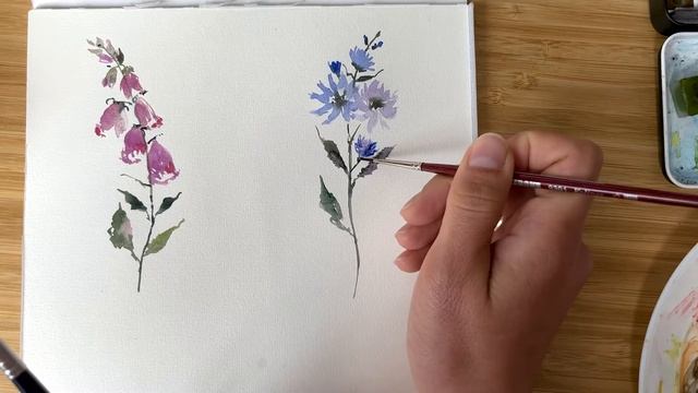 EASIEST Wildflowers painting with watercolor (Join this Beginner Friendly Lesson!) смотреть онлайн
