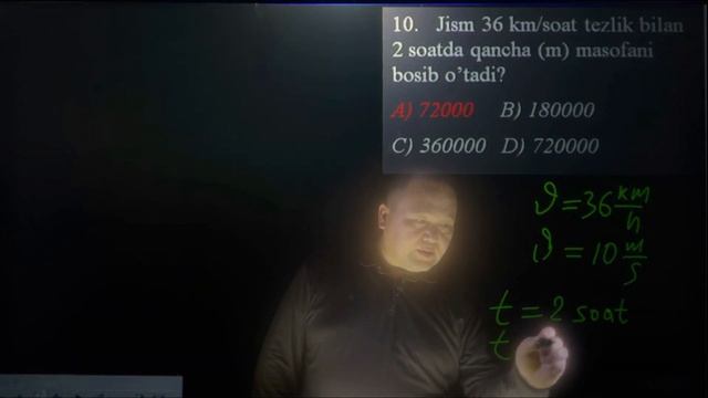 10 test kinematika.To'g'ri chiziqli tekis harakat. смотреть онлайн