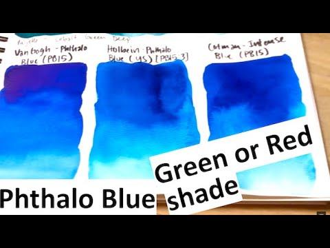 Watercolor Pigment Comparison - PB15 Phthalo Blue (cheap student grade PB15 green shade) смотреть онлайн