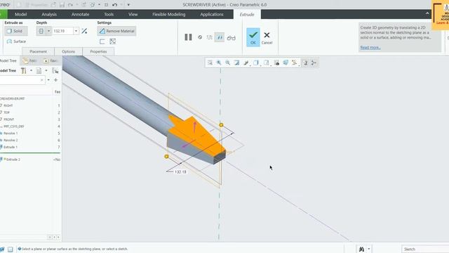 #09 Creo Practice Session - Draw Screw Driver In Creo Modeling смотреть онлайн
