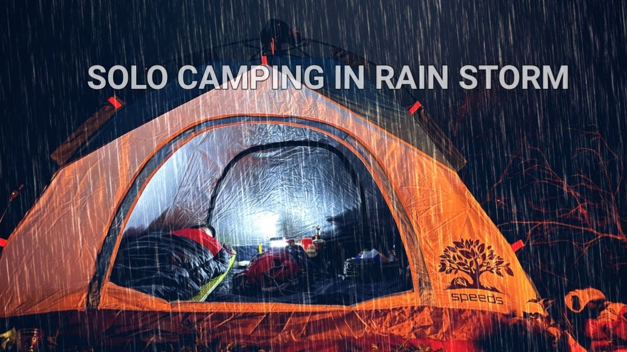 SOLO CAMPING IN A RAIN STORM - SHELTER IN A TENT - WITH RAIN OF THUNDER - ASMR смотреть онлайн