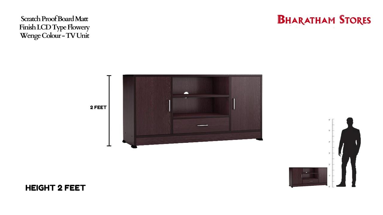 Scratch Proof Board Matt Finish LCD Type Flowery Wenge Colour TV Unit смотреть онлайн