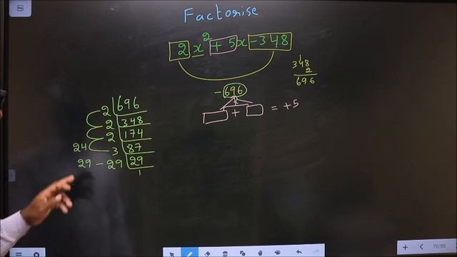 Factorize 〖2x〗^2+5x-348 смотреть онлайн