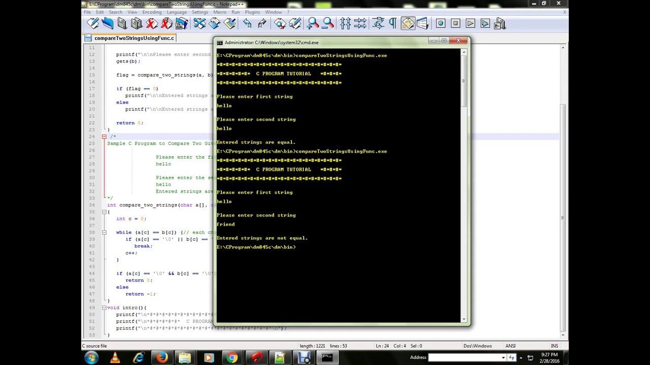 TAMIL COMPARE TWO STRINGS USING C PROGRAM смотреть онлайн
