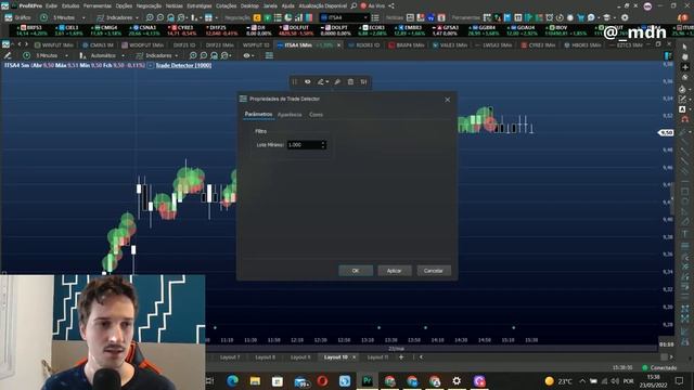 TEMPO DE CANDLE, VOLUME DE AGRESSÃO, OBV, TRADE DETECTOR