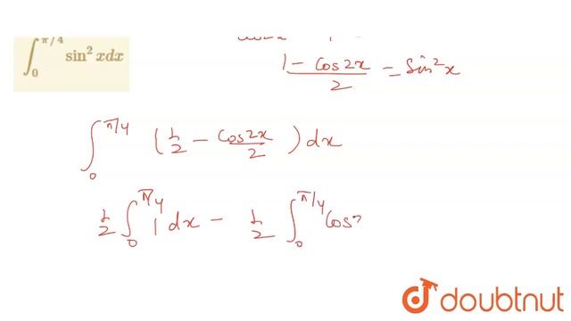 `int_(0)^(pi//4) sin ^(2) x dx` смотреть онлайн