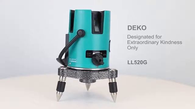 DEKO LL520G green laser level . 4V1H, 5 Lines. смотреть онлайн
