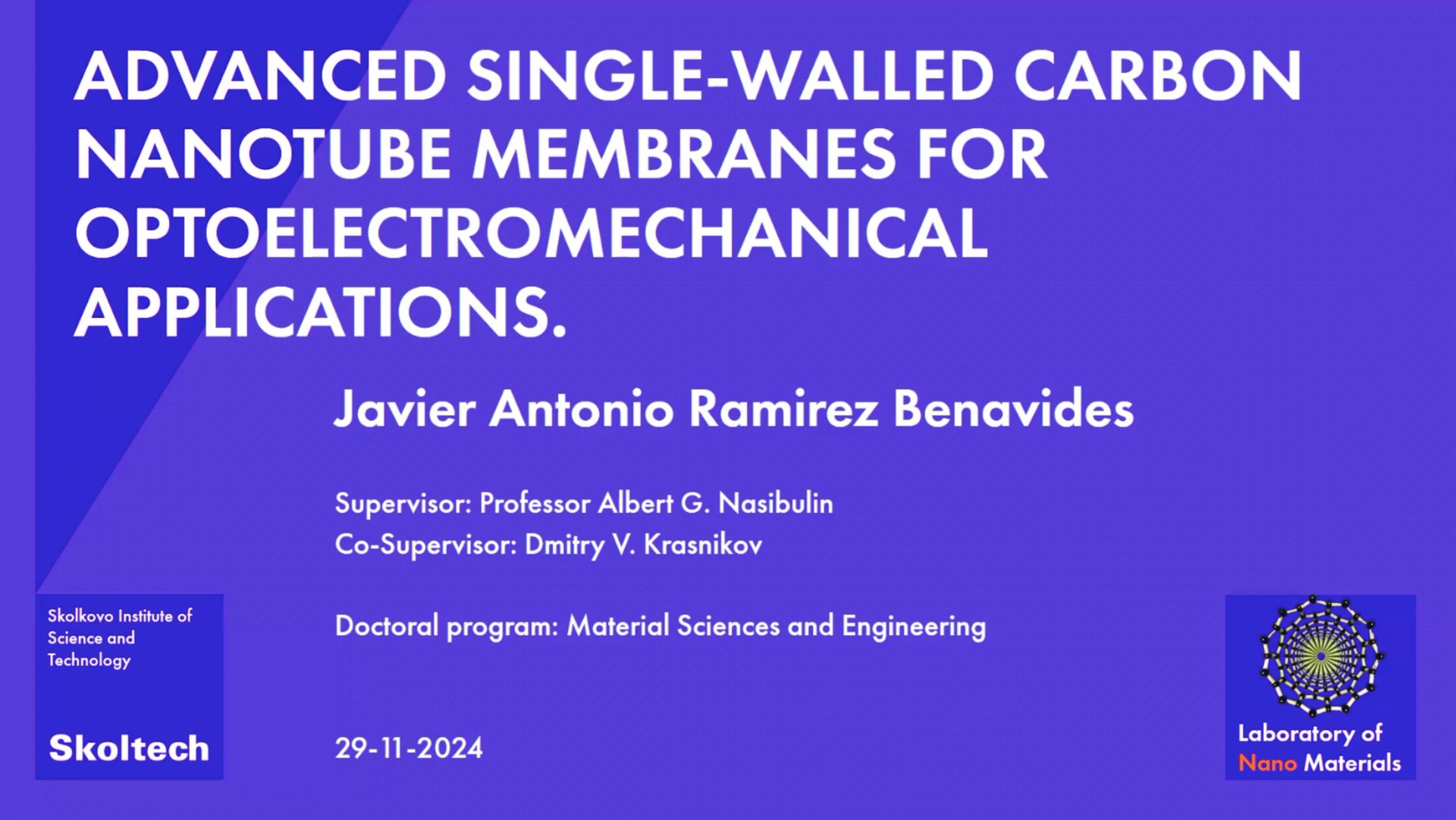 PhD Thesis Defense. Javier Antonio Ramirez Benavides смотреть онлайн