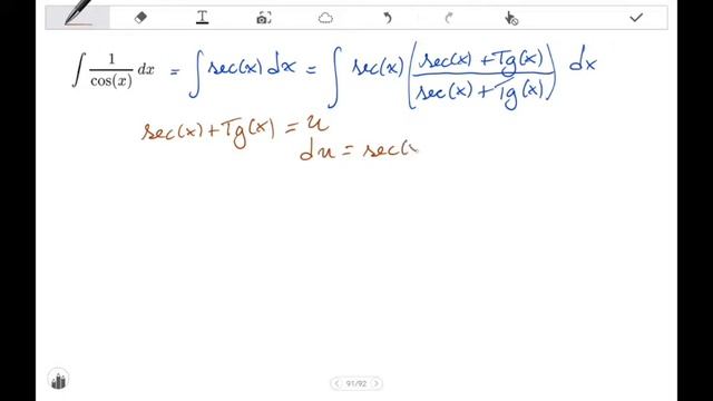 INTEGRAL DE SECANTE (1/COS(X)) смотреть онлайн