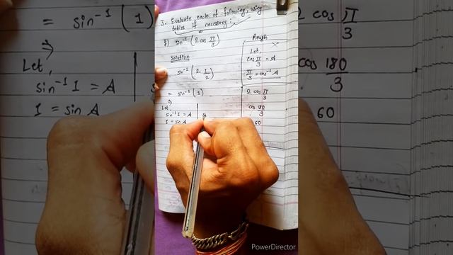 3.f) sin-¹(2cos π/3) Evaluate each using table if needed. Trigonometric Equation sin(2cos pi/3)^(–1 смотреть онлайн