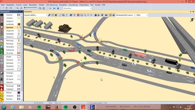 Diverging Diamond Interchange in Deutschland mit PTV VISSIM simuliert смотреть онлайн