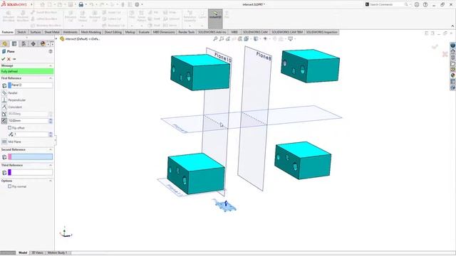 انعكاس المجسمات في كل الاتجاهات وانشاء مستوى جديد في سوليد ووركس Mirror and Referance Geometry Plan смотреть онлайн
