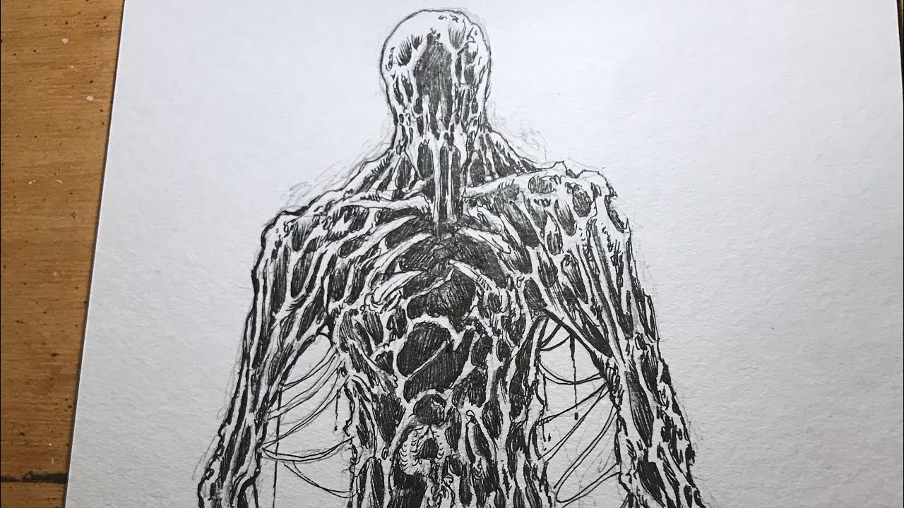 Drawing A Deadspace Necromorph Creature From A Reference Photo смотреть онлайн