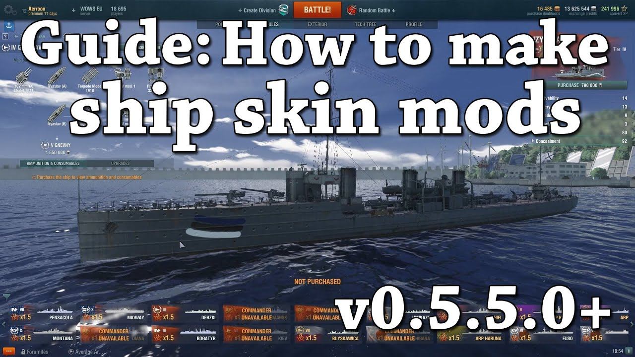WoWS: Guide - How to make ship skin mods (0.5.5.0) смотреть онлайн