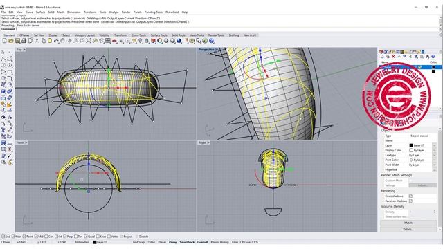 Hollow Wire Design Ring 3D Modeling in Rhino 6: Jewelry CAD Design Tutorial #95 смотреть онлайн
