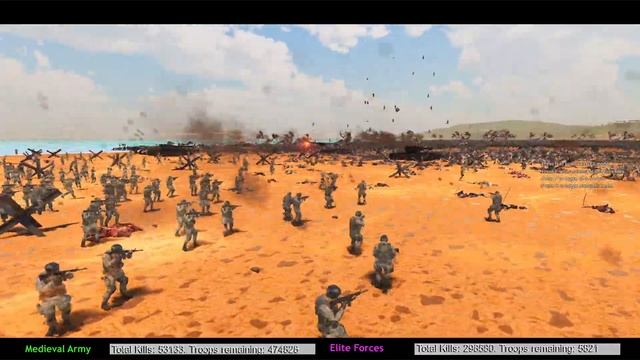 ELITE FORCES LANDING vs 1 MILLION MEDIEVAL ARMY | Ultimate Epic Battle Simulator 2 UEBS 2 смотреть онлайн