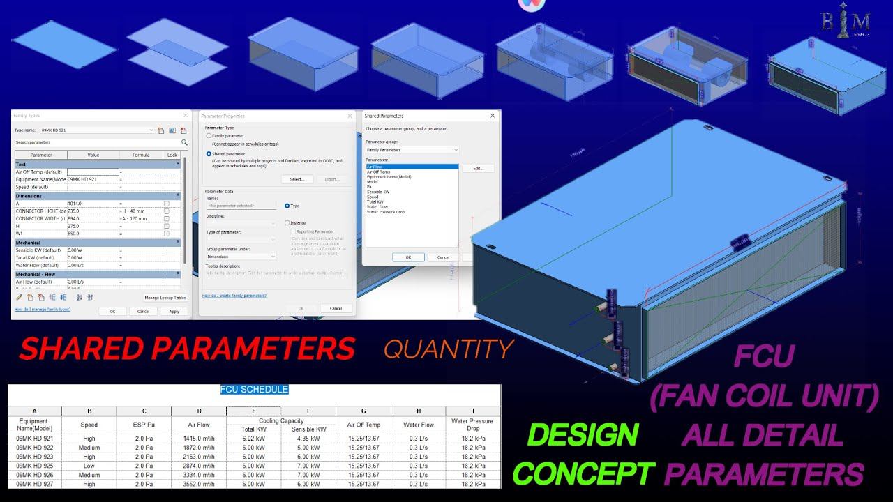 Ep-5 # How to Create FCU (Fan Coil Unit) Model in #Revit and Quantity and Shared Parameters | #HVAC смотреть онлайн