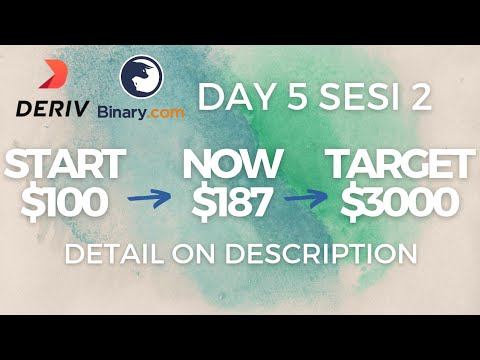 $187 DAY 5 SESI 2 | $100 TO $3000 CHALLENGE | Profit Consistent Binary Option Deriv Simple Free Bot смотреть онлайн