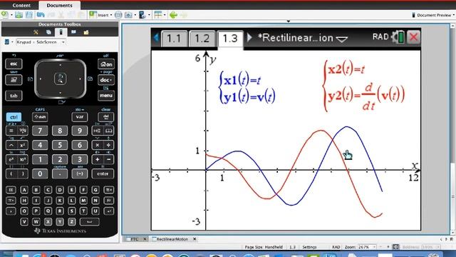 Position Velocity Acceleration on the TI-Nspire CX CAS Graphing Calculator смотреть онлайн