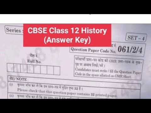 Answer Key 061/2/4|History SSJ 2 (SEC A)|20Dec 2021|Class XII|CBSE|Term 1 смотреть онлайн