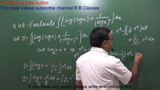 Q48 Class 12 Maths Integration ∫{log(logx)+ 1/(logx)^2} dx Important Questions Board Exam 2018 смотреть онлайн