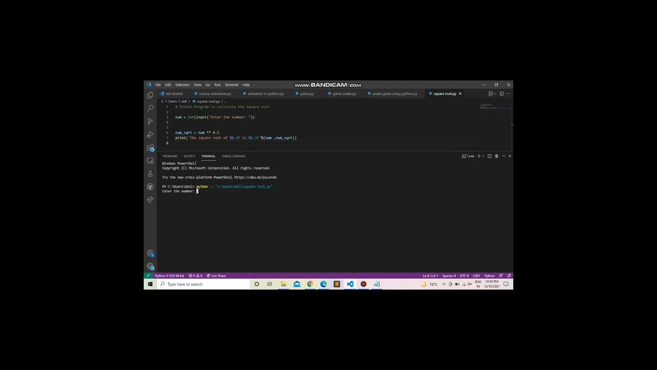 How To Calculate Square Root In Python |Calculate Square Root Using Python |Program For Square Root смотреть онлайн