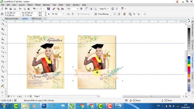 Tutorial Desain Walldecor - Kado Wisuda, Foto Wisuda, Graduation │ CorelDraw - Free Download
