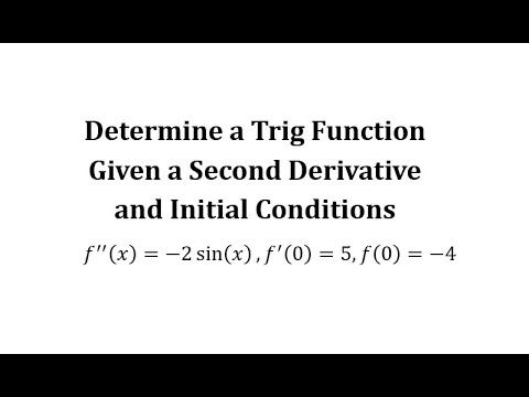 Determine a Trig Function Given a Second Derivative and Initial Conditions смотреть онлайн