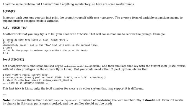 bash: Is there a way to invoke bind commands (e.g. redraw-current-line) programmatically? смотреть онлайн