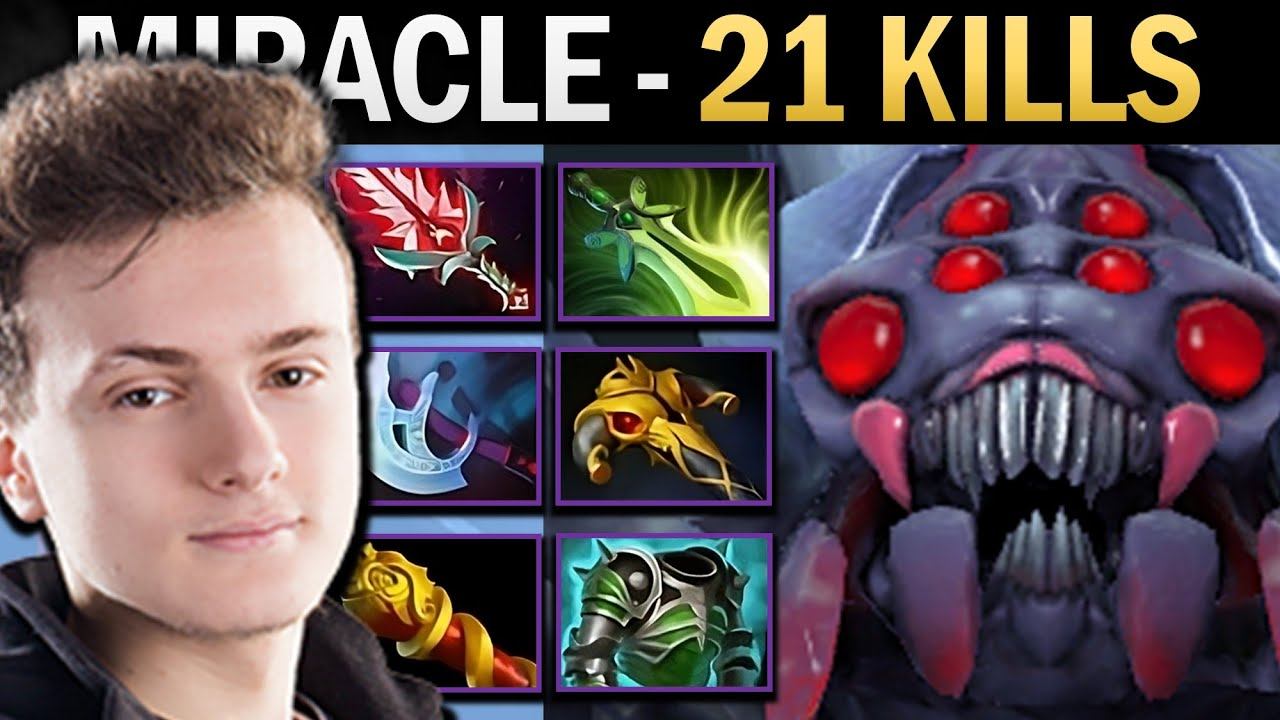 Broodmother Gameplay Miracle with 21 Kills and Bloodthorn - Dota 2 7.36 смотреть онлайн