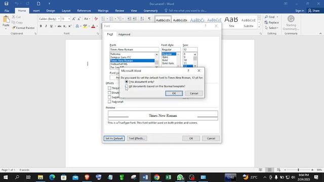 How to set TIMES NEW ROMAN, font size 12 on microsoft office word as default смотреть онлайн