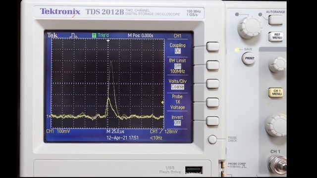 Scintillator-Photodiode Detector With CSA-250 & SA25 EVM Example Output Signal.