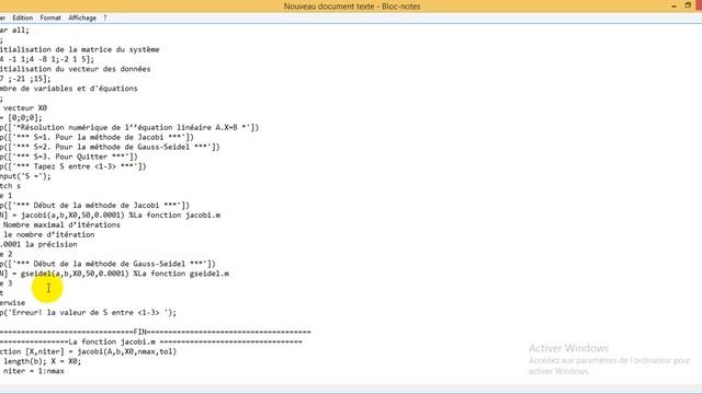 Méthodes de Jacobi et de Gauss‐Seidel MATLAB смотреть онлайн