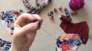 #рукоделие #текстильные_бусы Текстильные бусины.