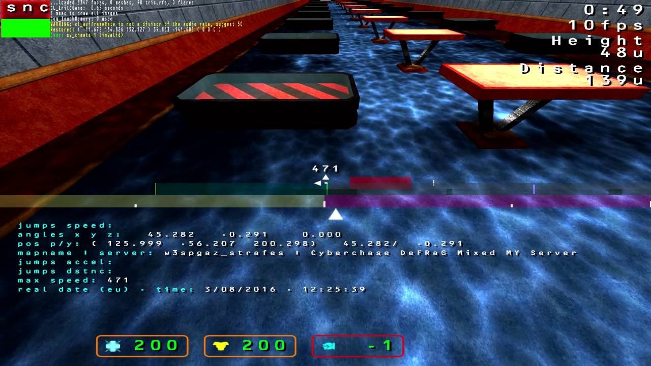 Quake III Arena DeFRaG - w3spgaz_strafes Red Lane One-beat VQ3 Strafe смотреть онлайн