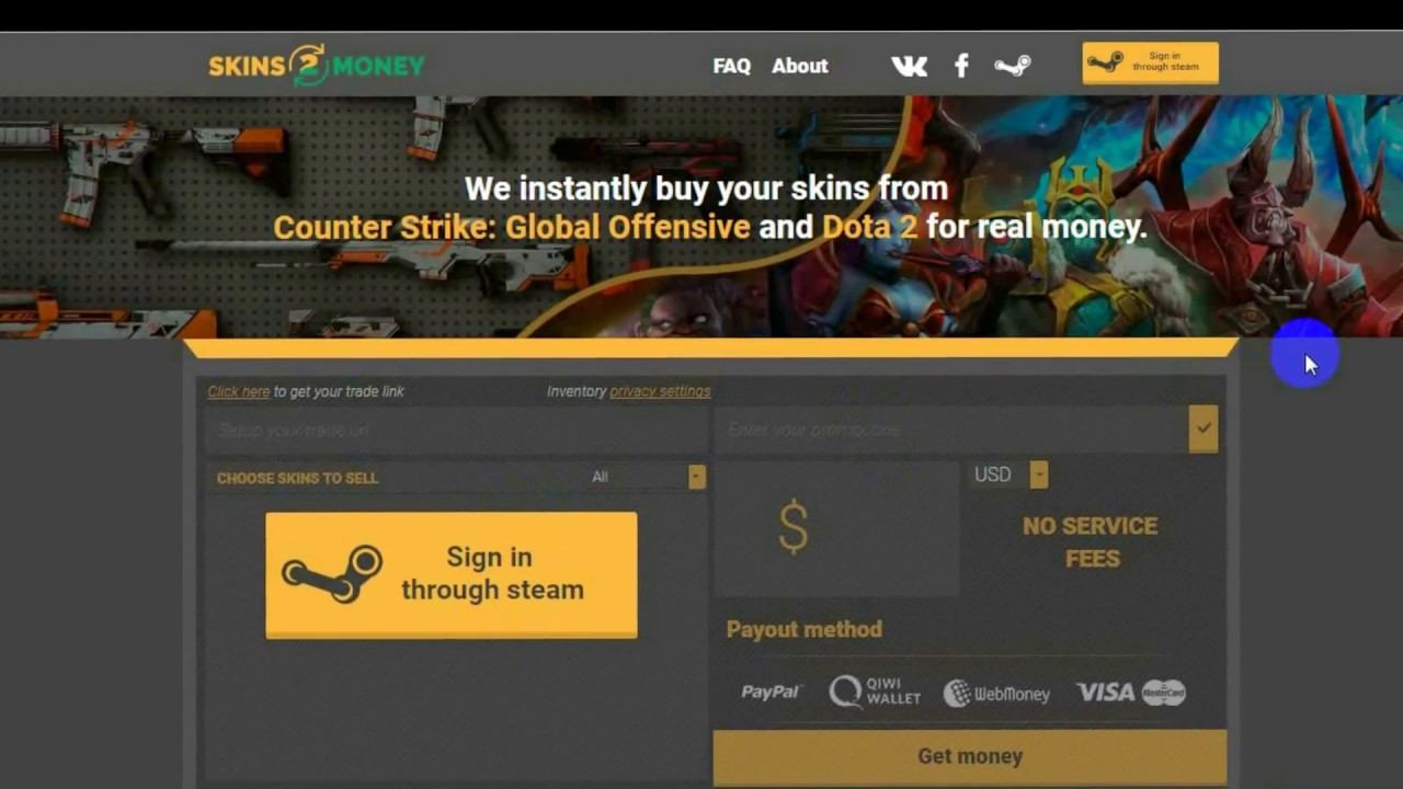 Your skins for our money! The best service for selling skins Cs Go and Dota2. skinsto.money смотреть онлайн