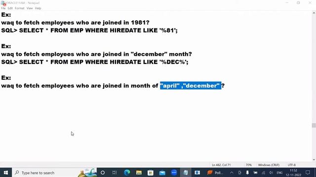 SQL | OPERAT0RS | LIKE OPERATORS | смотреть онлайн