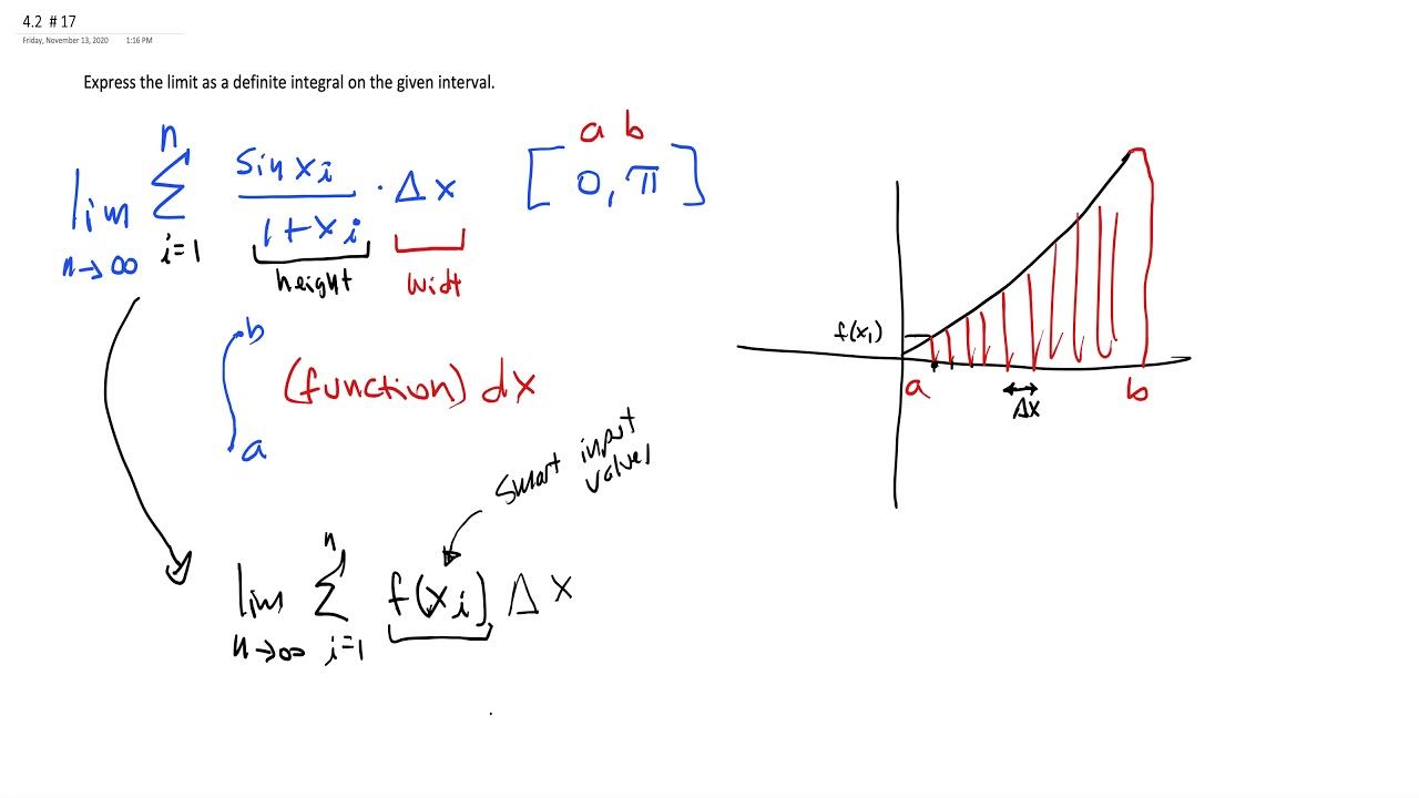 Write limit as a definite integral on the given interval: Calculus смотреть онлайн