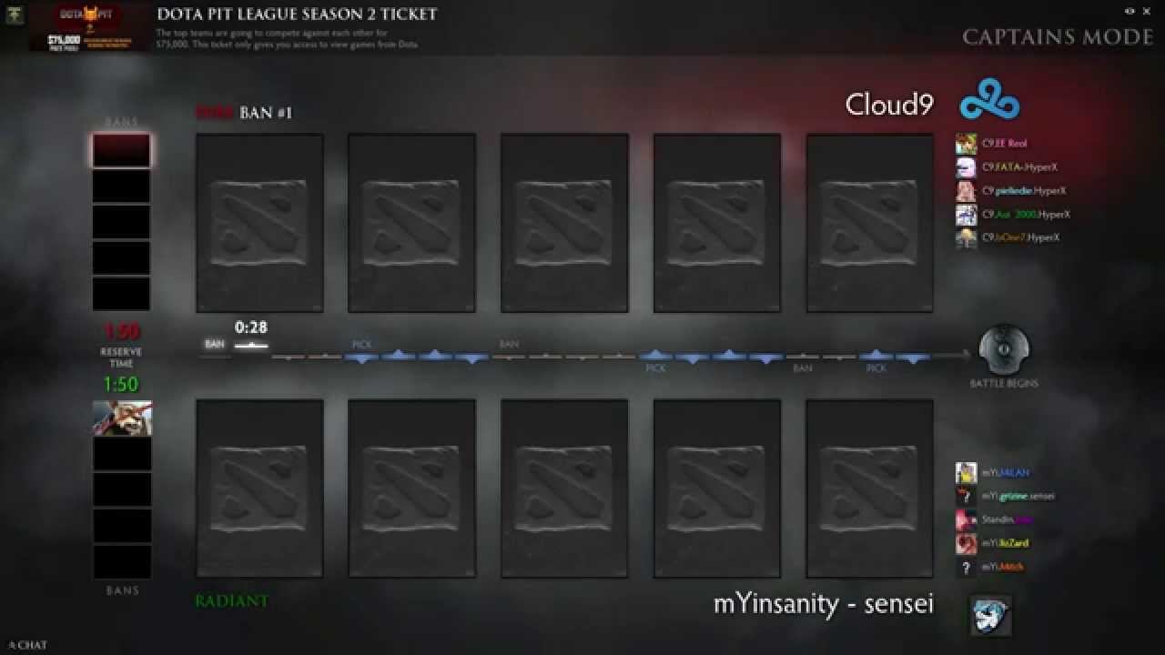Pit League: S2 - Cloud 9 vs mYsanity sensei - Game 1 DRAFT ONLY смотреть онлайн
