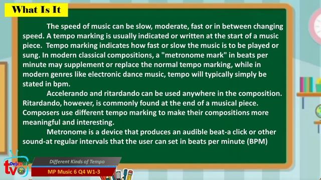 MP Music 6 Q4 W1 3 Different Kinds Of Tempo JOAN B  ANGEDAN