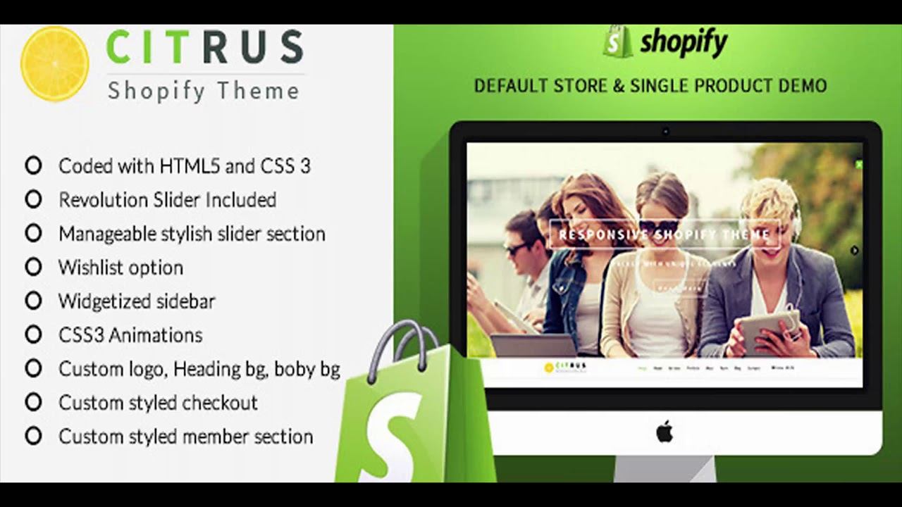 Citrus one page parallax Shopify Theme | Themeforest Website Templates and Themes смотреть онлайн