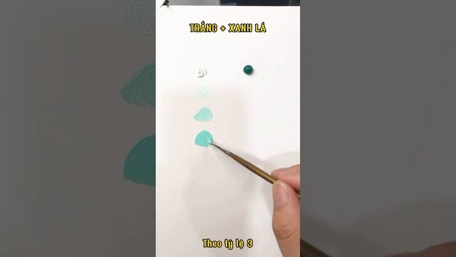 Pha màu trắng + xanh lá theo tỷ lệ #satisfyingart #paintmixing #painting #hocve #colormixing смотреть онлайн