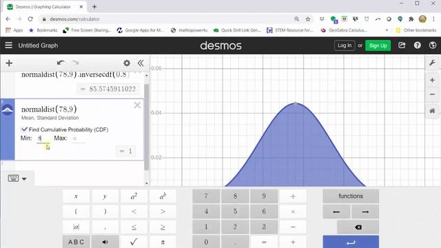 Normal Distribution: Use Desmos Find a Data Value that Corresponds to a Probability смотреть онлайн