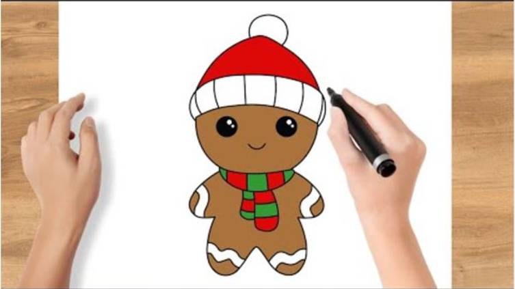 Как нарисовать рождественские пряники кавайные легко смотреть онлайн