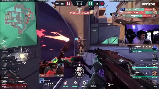 Valorant Pros reacts to Sentinels INSANE last round to finish the map1 смотреть онлайн
