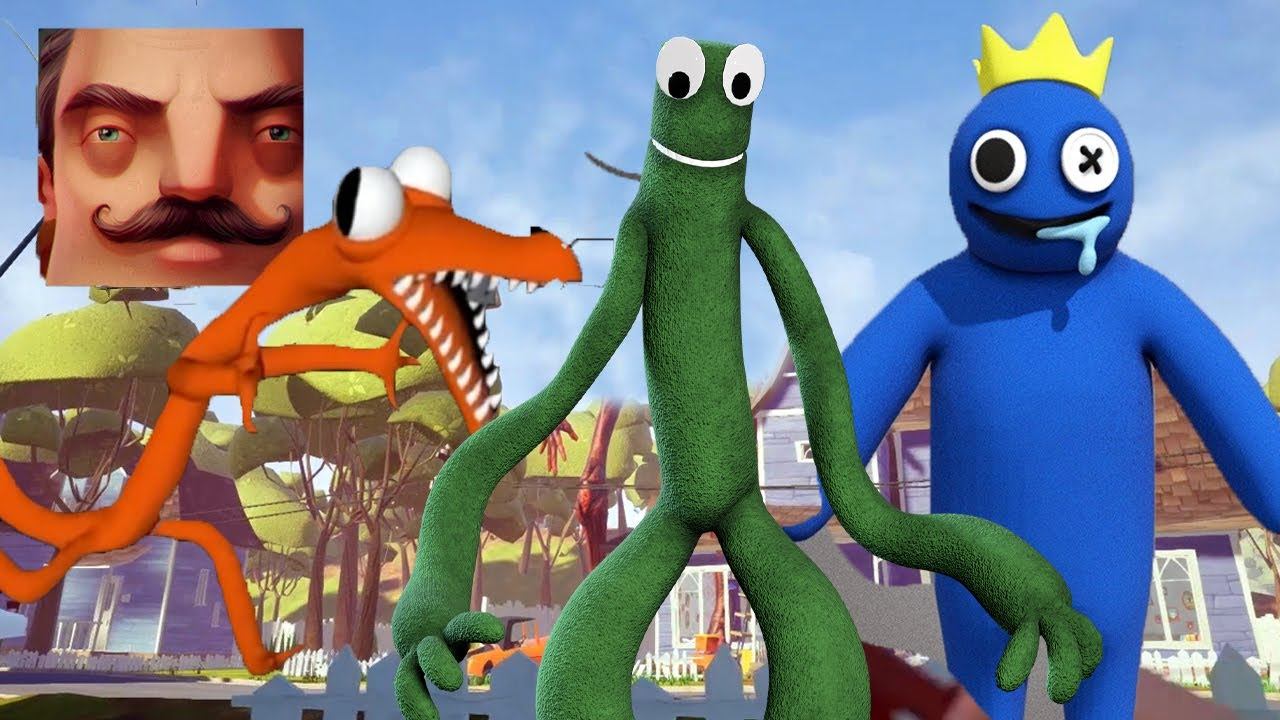 Hello Neighbor - My New Neighbor Green in Rainbow Friends Act 1 Gameplay Walkthrough смотреть онлайн