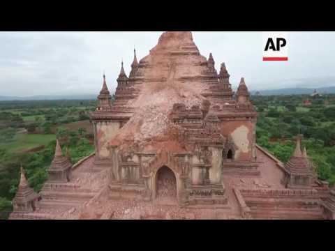 Drone films Myanmar monuments damaged by quake смотреть онлайн
