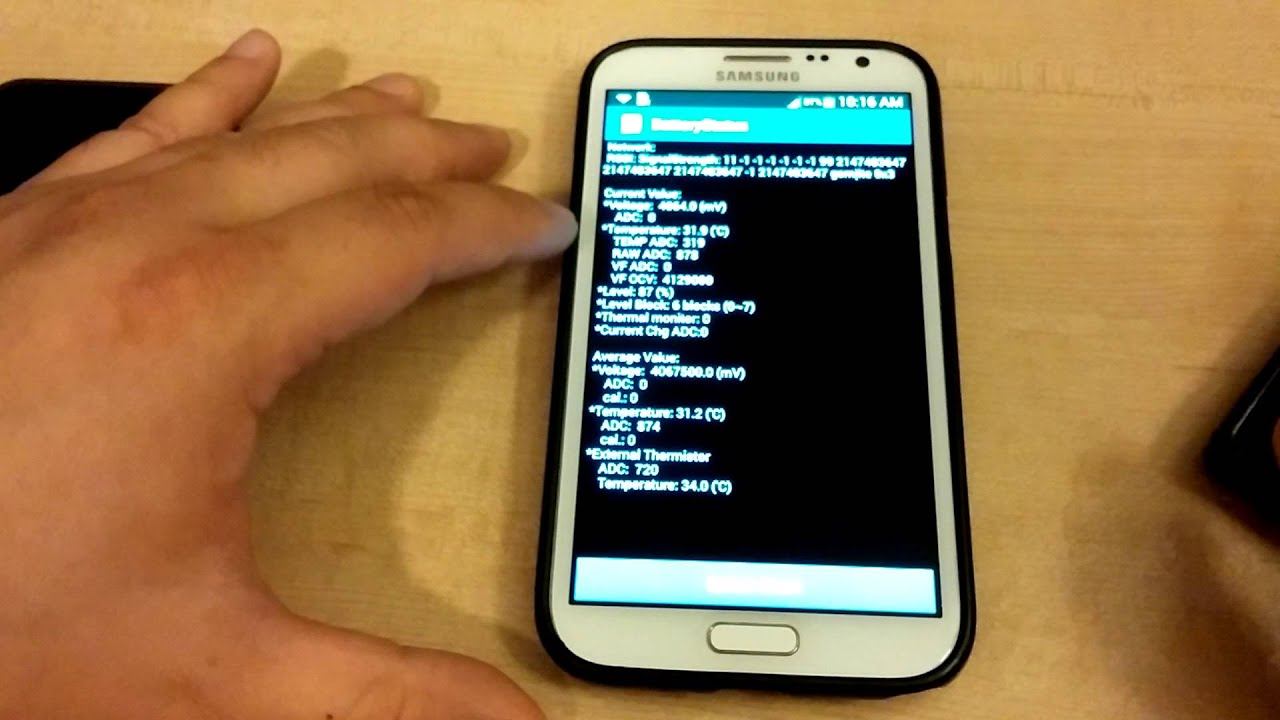 Check Battery Status on Galaxy Note 2 with secret code *#0228#. смотреть онлайн