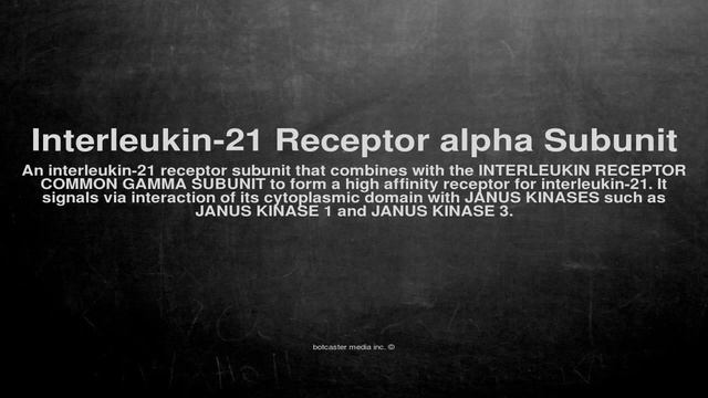 Medical vocabulary: What does Interleukin-21 Receptor alpha Subunit mean смотреть онлайн