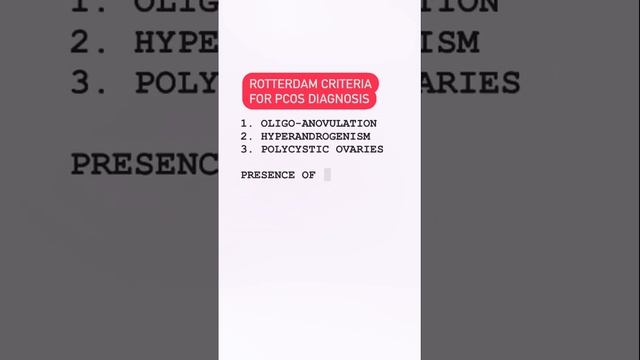 Rotterdam Criteria For The Diagnosis Of PCOS #medicalterminology #pcos #diagnosis #criteria #health